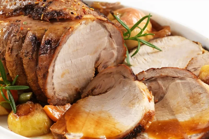 Arista di maiale con mele e patate