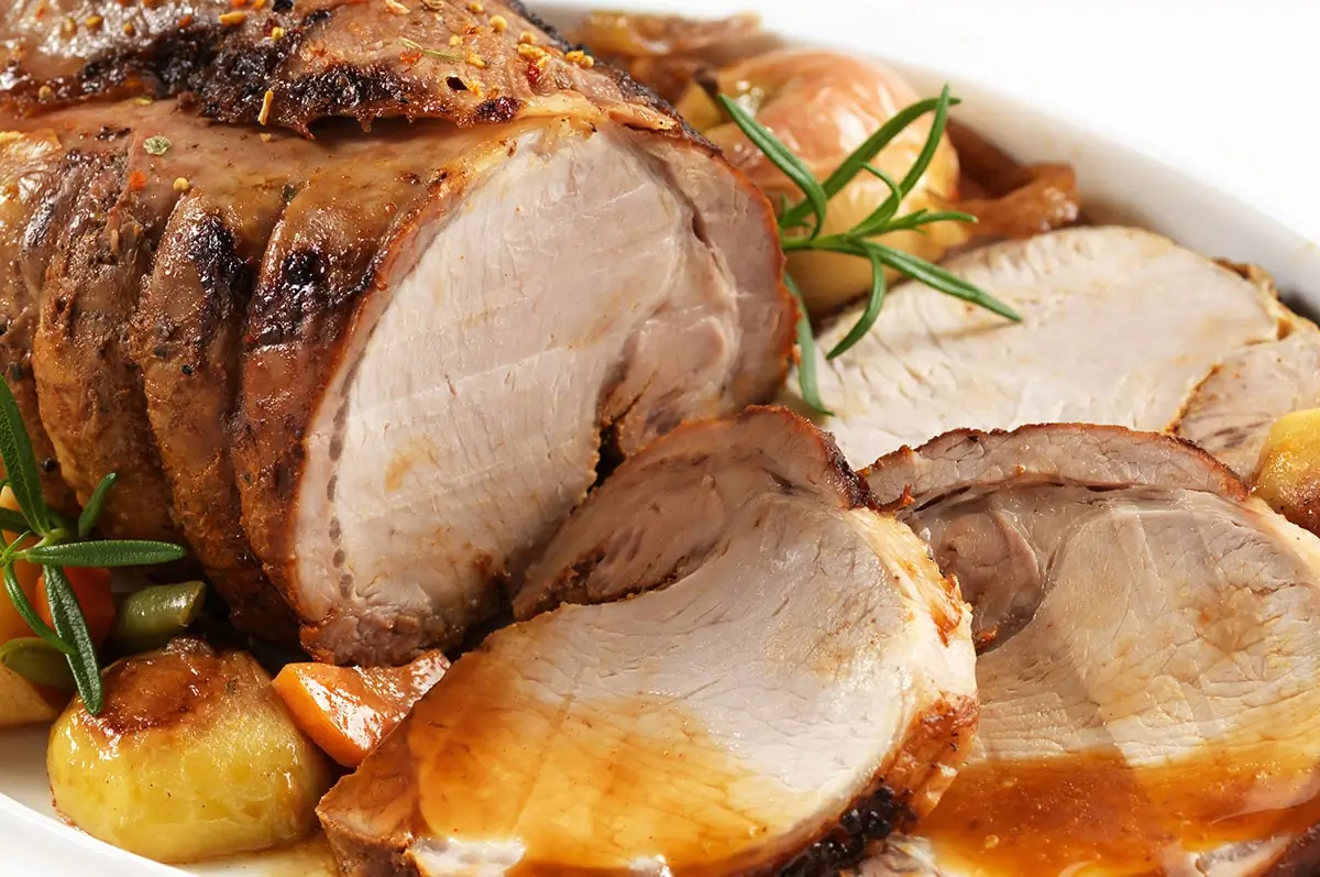 Arista di maiale con mele e patate