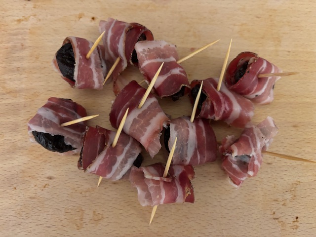 Prune and bacon rolls